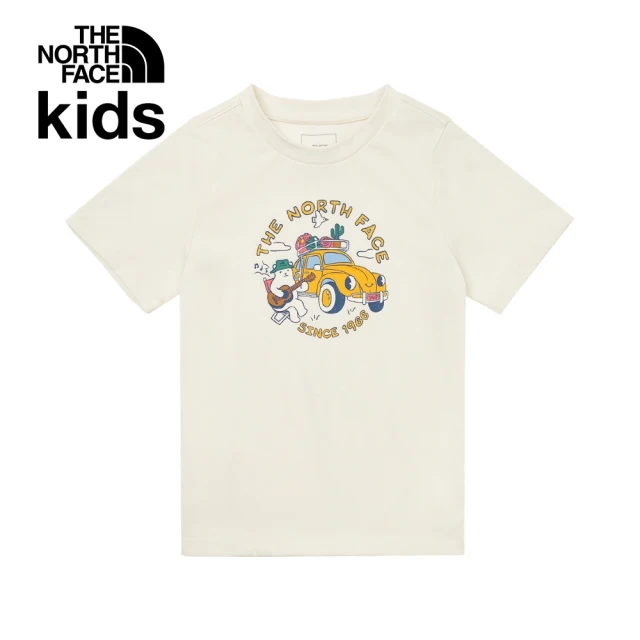 The North Face 北面兒童米白色小熊露營車印花短袖T恤｜88H7QLI