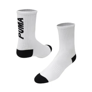 【PUMA】襪子 Classic Sock 白 黑 男女款 長襪 中筒襪 運動 休閒 基本款 台灣製(BB1308-03)
