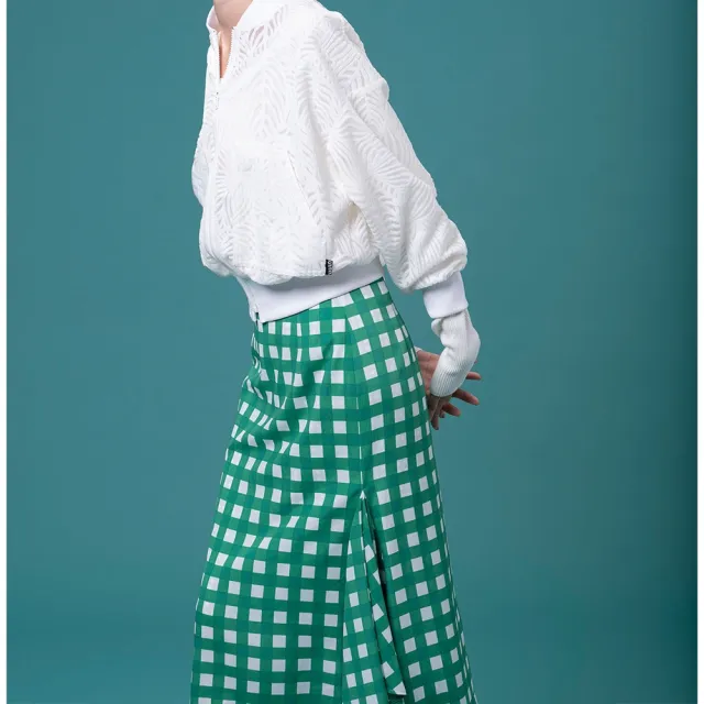 【UUIN】UUIN _ 綠格魚尾裙(女裝 格紋 魚尾裙)
