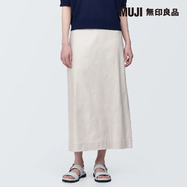 【MUJI 無印良品】女大麻混彈性直筒裙(共4色)