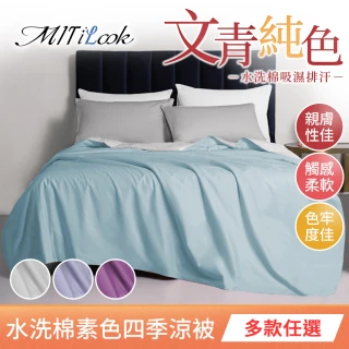 【MIT iLook】台灣製 簡約純色3M吸濕排汗水洗棉鋪棉四季涼被(5X6尺/多色選)