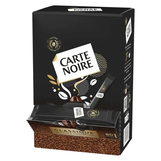 【Carte Noire】即溶條裝黑咖啡-4盒80入(經典阿拉比卡萃取)