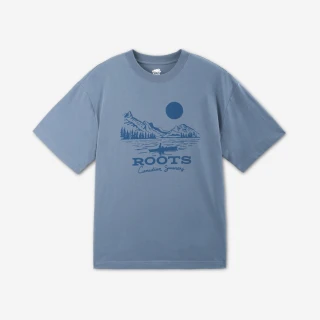 【Roots】Roots 男裝- LONG WEEKEND寬版短袖T恤(藍色)