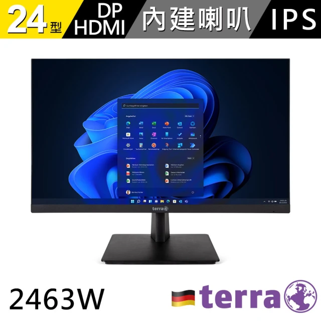 【terra 沃特曼】S+福利品 2463W 24型IPS 廣視角無邊框螢幕(1年保固/內建喇叭/零閃屏、抗藍光)
