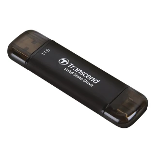 【Transcend 創見】ESD310C 1TB USB3.2 雙介面固態行動碟-太空黑