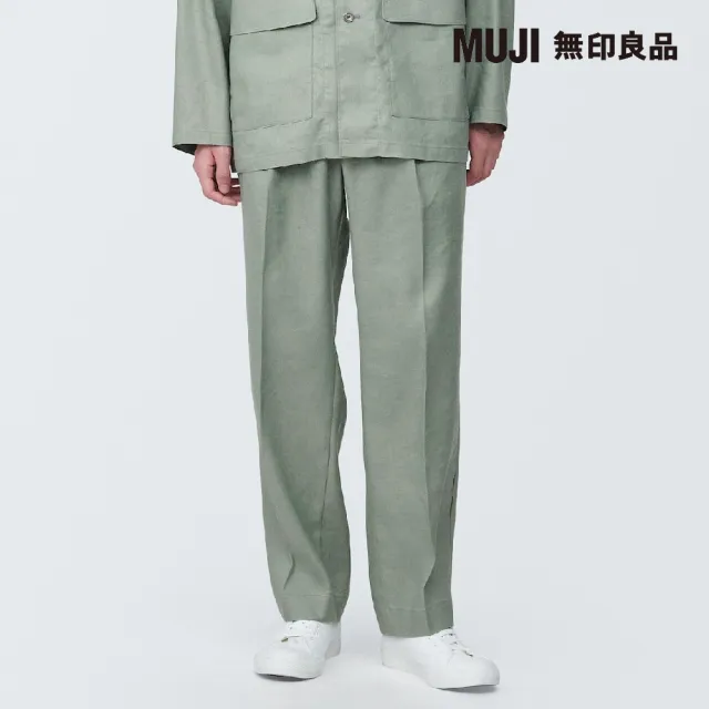 【MUJI 無印良品】男大麻混不易起皺直筒褲(共3色)