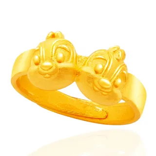 【Disney 迪士尼】黃金戒指奇蒂同心尾戒-0.75錢±0.05錢(晶漾金飾)