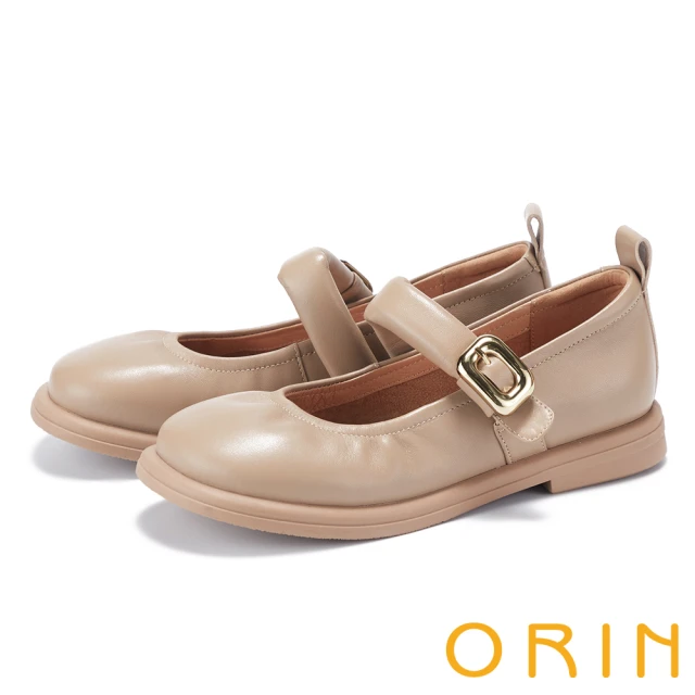 ORIN 復刻經典方頭牛皮素面平底鞋(黑色)評價推薦