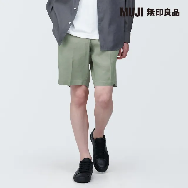 【MUJI 無印良品】男大麻混不易起皺短褲(共3色)