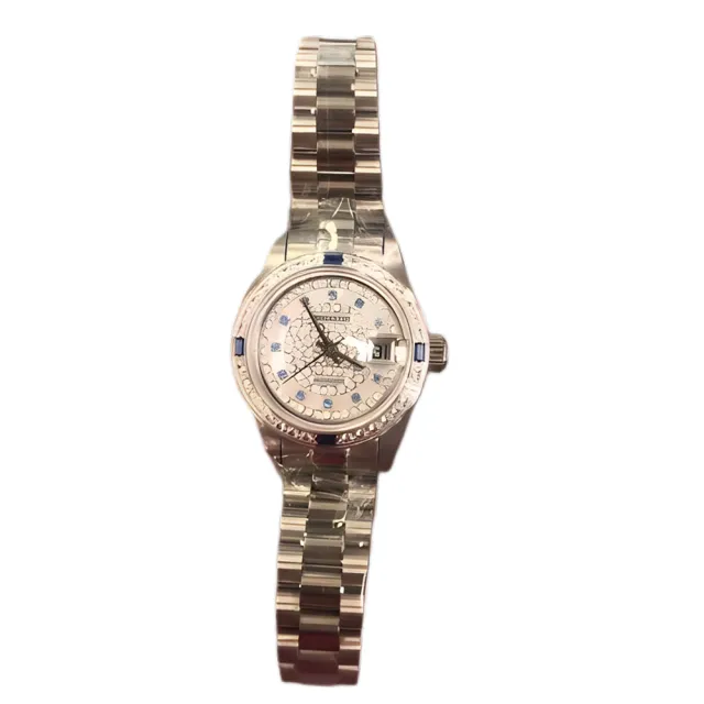 【ROSDENTON 勞斯丹頓】公司貨R1 銀河星空 晶鑽機械腕錶-銀藍-女錶-錶徑25mm(97233LC-C)