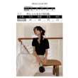 【UniStyle】V領短袖上衣 韓版復古肌理感蕾絲襯衫 女 EAN918A(黑)