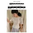 【UniStyle】圓領短袖T恤 韓版收腰摺皺上衣 女 EAY2369F(雲朵白)