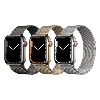 【Apple】A 級福利品 Apple Watch S8 LTE 45mm(不鏽鋼錶殼/保固6個月/贈矽膠錶帶+矽膠錶殼)