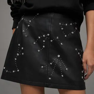 【ALLSAINTS】ORTEN 鉚釘羊皮短裙 WL161Z(舒適版型)