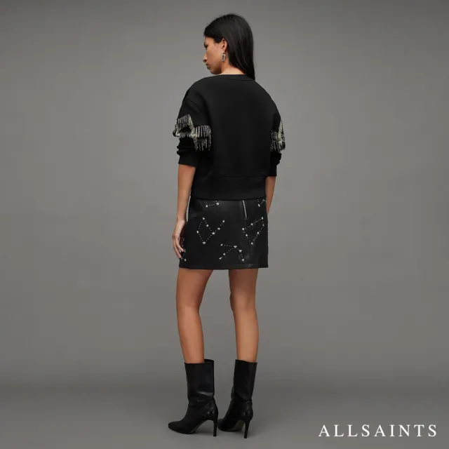 【ALLSAINTS】ORTEN 鉚釘羊皮短裙 WL161Z(舒適版型)