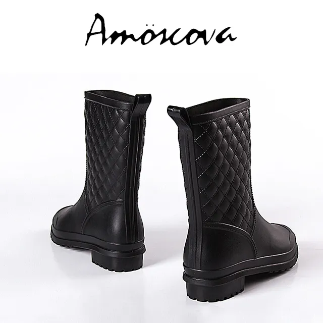 【Amoscova】菱格中筒雨鞋 雨靴(1611)