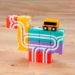 【Qbi 益智軌道磁吸玩具】1歲｜快樂上學去：方塊堆疊組(兒童節禮物/STEAM玩具/磁吸積木/軌道車/線上題卡)