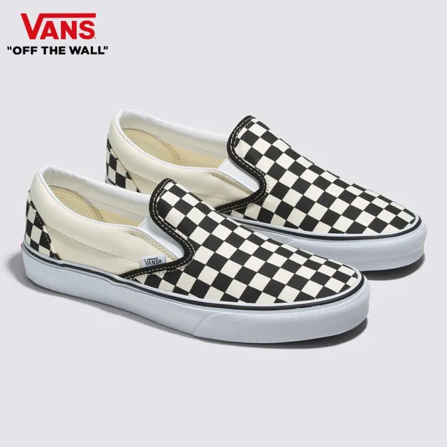 【VANS 官方旗艦】Classic Slip-On 男女款黑白棋盤格滑板鞋/休閒鞋/帆布