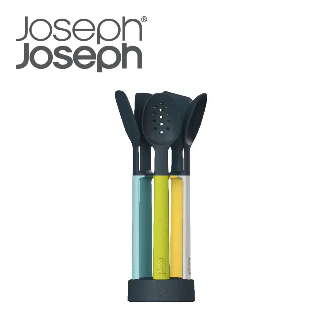 【Joseph Joseph】不沾桌矽膠料理鏟匙組(附座-自然色)