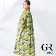 【GLORY21】品牌魅力款-etc.繽紛滿版花卉開襟翻領長洋裝(綠色)