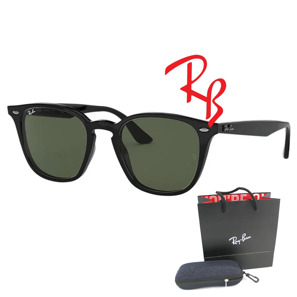 【RayBan 雷朋】時尚太陽眼鏡 亞洲版 舒適加高鼻翼 RB4258F 601/71 黑框墨綠鏡片 公司貨