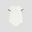 【GAP】嬰兒裝 Logo純棉小熊印花圓領短袖包屁衣-奶白色(890357)