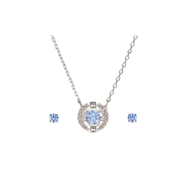 【SWAROVSKI 施華洛世奇】藍色Sparkling Dance 水晶套組(真 品 平 輸)