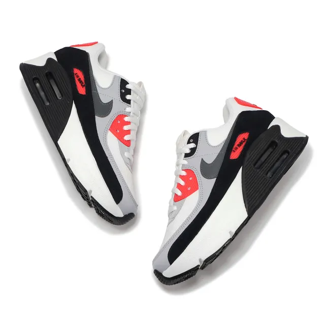 【NIKE 耐吉】休閒鞋 Air Max 90 LV8 女鞋 灰 紅 氣墊 厚底 增高(FD4328-101)