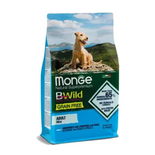 【Monge 瑪恩吉】BWILD真野無穀-小型成犬配方（鯷魚+馬鈴薯+豌豆）2.5kg(狗糧、狗飼料、無穀犬糧)