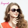 【MEGASOL】UV400防眩偏光太陽眼鏡時尚女仕大框矩方框墨鏡(幾何簍空鐵塔翠綠寶石鏡架1935-5色選)