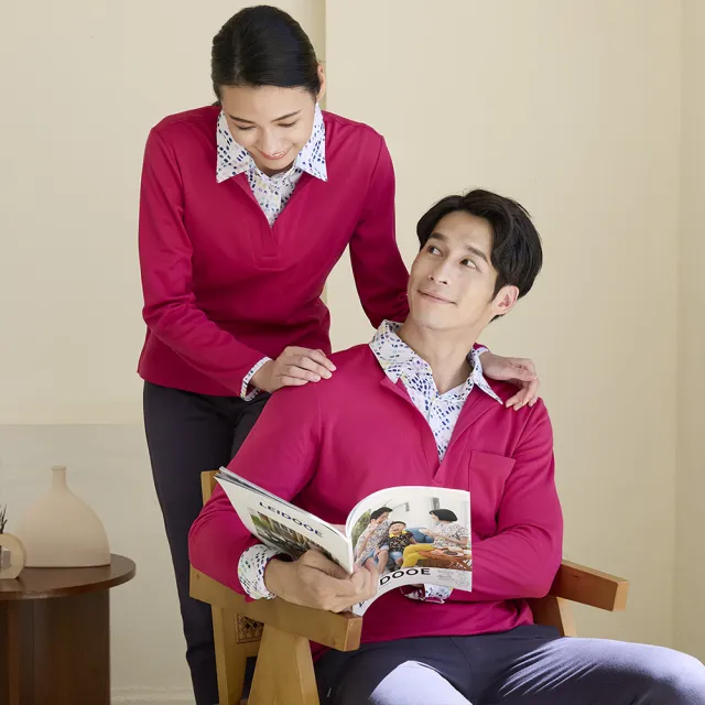 【LEIDOOE】假兩件點點領女款長袖POLO衫(55210/秋裝)