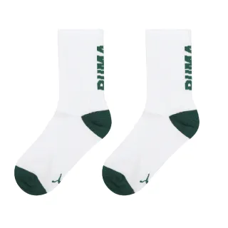 【PUMA】襪子 Fashion Crew 白 綠 中筒襪 穿搭襪 休閒襪 後跟字樣 透氣 台灣製(BB1308-05)