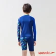 【SPEEDO】男孩 長袖防曬上衣Splash ＆ Learn(藍/滑板車)