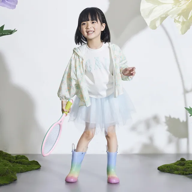 【GAP】女幼童裝 鬆緊短裙-淺藍色(890482)