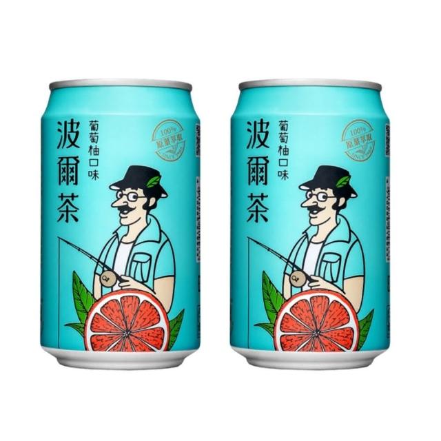 【金車/伯朗】波爾茶-葡萄柚口味320mlx2箱(共48入)(TQF微笑標章)