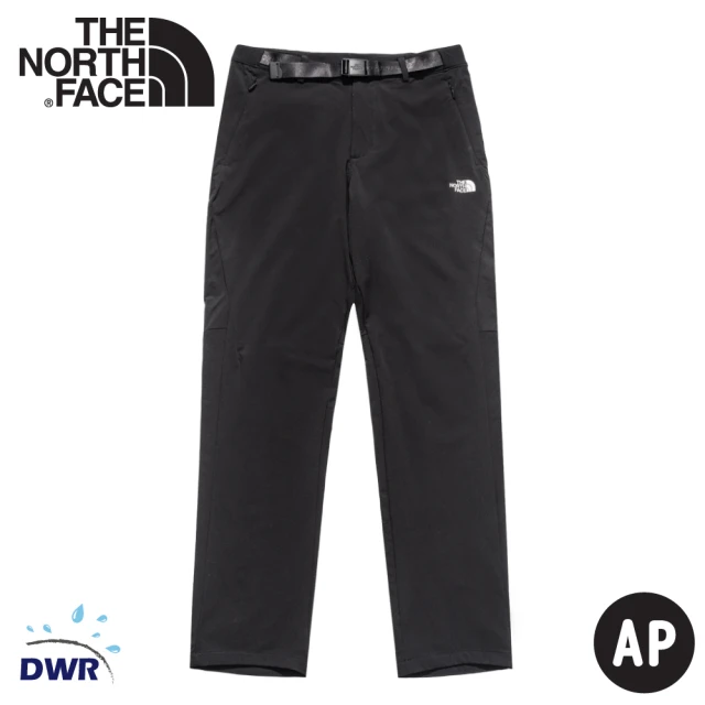 The North Face 男 防潑水彈性長褲 附腰帶《黑》4UAN/戶外徒步褲(悠遊山水)