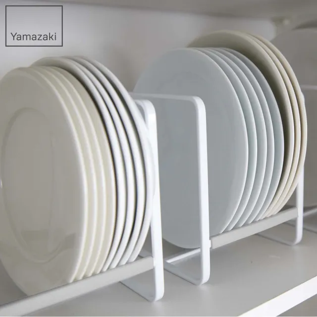 【YAMAZAKI】Plate日系框型盤架S-白(收納架/碗盤架/碗盤瀝水架/廚房置物架)