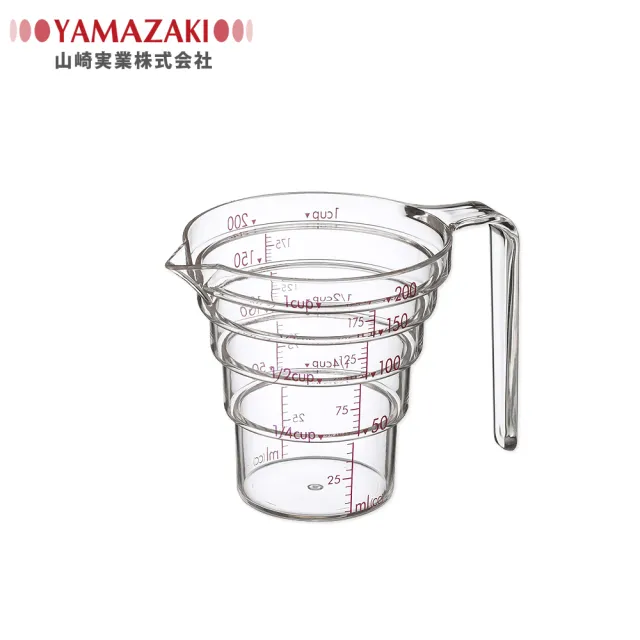 【YAMAZAKI】一目瞭然層階式量杯-200ML(料理用具/烹調用具/烘焙用具/量匙量杯)
