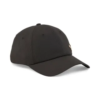 【PUMA】帽子 老帽 鴨舌帽 棒球帽 遮陽帽 男 女 中性款 流行系列Gold Metal棒球帽 黑色(02536301)