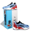 【PUMA】x The Smurfs 休閒鞋 RS-X 男鞋 女鞋 藍紅 藍色小精靈 聯名 拼接 運動鞋(393533-01)