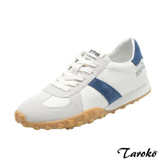 【Taroko】行走自如拼接綁帶平底休閒鞋(2色可選)