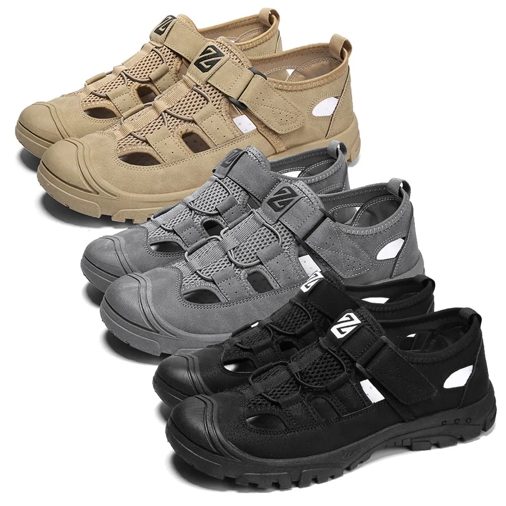 【Taroko】沙灘時尚鏤空包頭男性防滑涼鞋(3色可選)