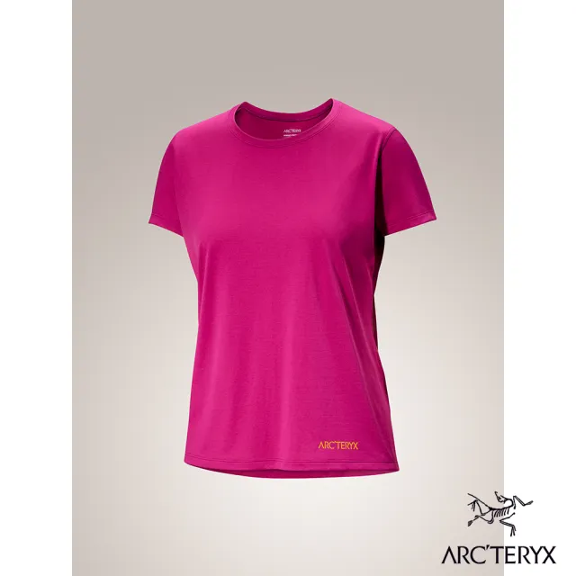 【Arcteryx 始祖鳥官方直營】女 Taema ArcBird 快乾短袖圓領衫(日暮雜紅)