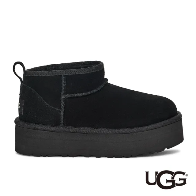 【UGG】童鞋/靴子/低筒靴/真皮靴/Classic Ultra Mini Platform(黑色-UG1157791KBLK)