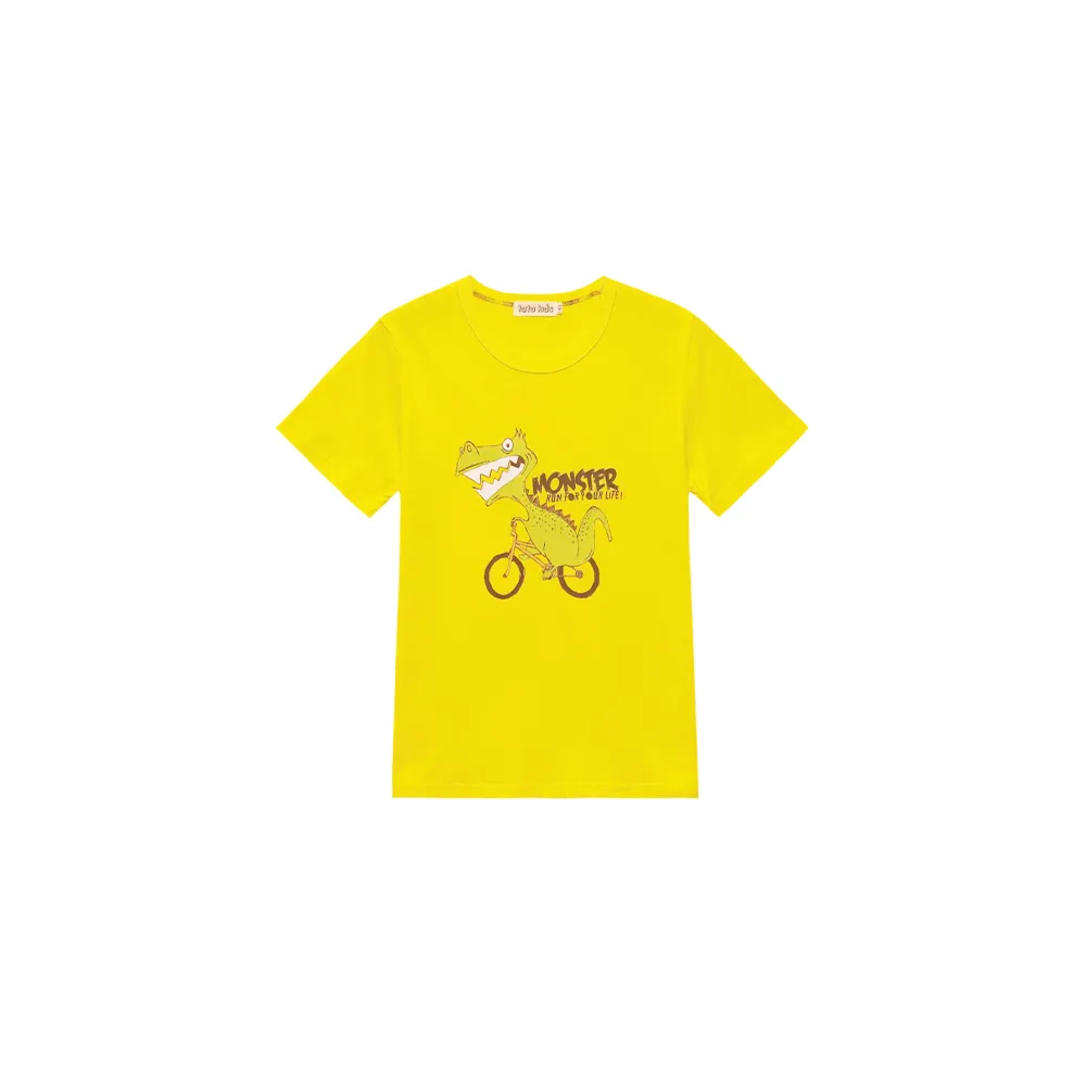 【TATA KIDS】童裝 腳踏車恐龍印花T恤(90-160)