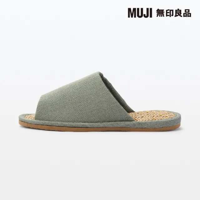 【MUJI 無印良品】馬來草前開拖鞋/綠色