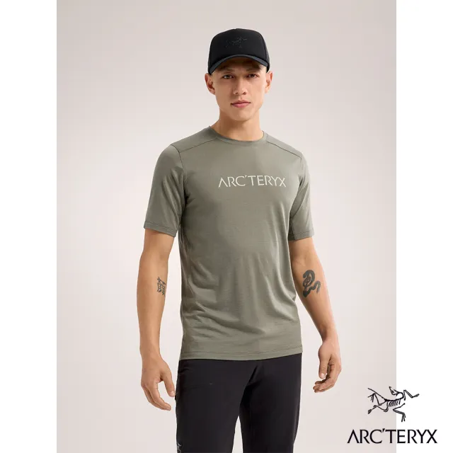 【Arcteryx 始祖鳥官方直營】男 Ionia ArcWord Logo 短袖羊毛T恤(糧草綠)