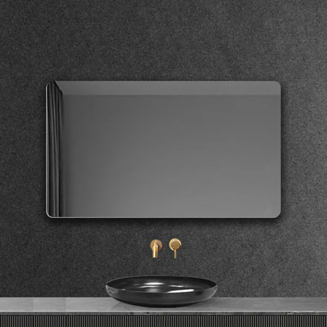 【YORI優里嚴選】50x70cm 黑/白/金-簡約北歐風浴室鏡(方形鏡子 橫豎可掛 化妝鏡 壁掛鏡 廁所鏡子)