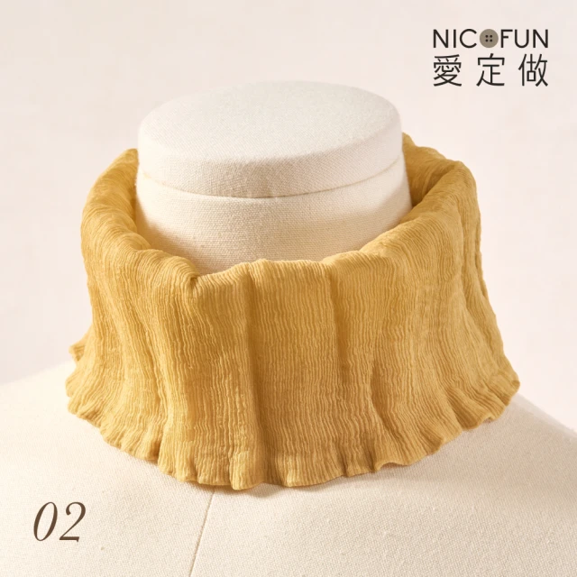 NicoFun 愛定做 木質系17 淡米駝柳葉絲 百搭圍脖 圍巾 100%桑蠶絲 真絲(silk四季圍脖 圍巾 領巾 髮帶)