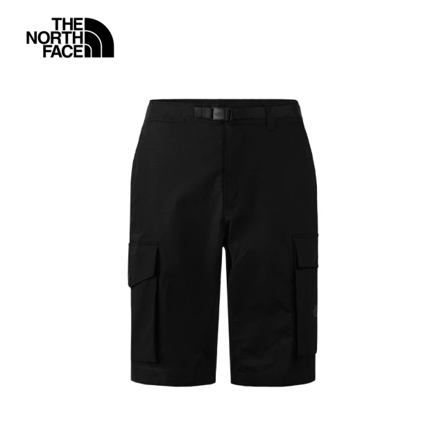 The North Face 北面男款黑色防潑水舒適可調節腰帶短褲｜8822JK3